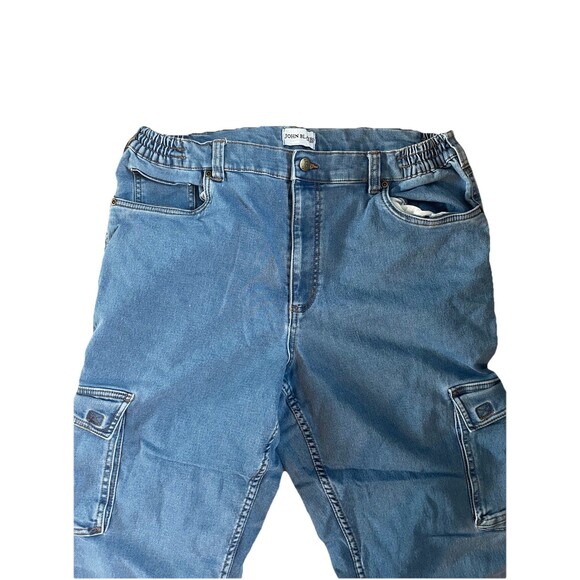 John Blair Light Wash Stretch Denim Blue Carpenter Jeans Size L - Picture 2 of 6